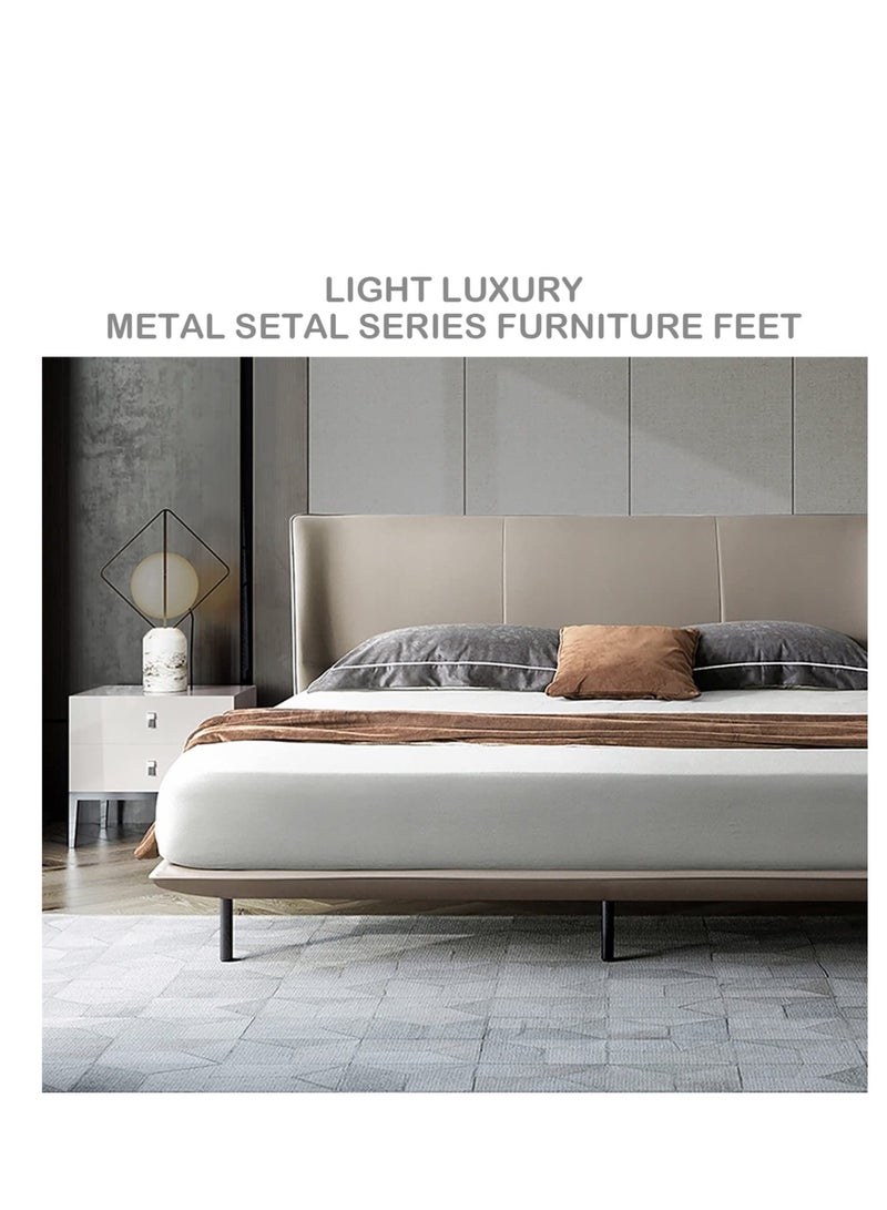 SYOSI Bed Legs Adjustable,Retractable Heavy Duty Bed Center Frame Slat Support Leg,Metal Furniture Support Feet,Suitable for Cabinet Sofa Bed Frame Replacement Parts 2Pcs 7inch -13inch (Black) - Image 5