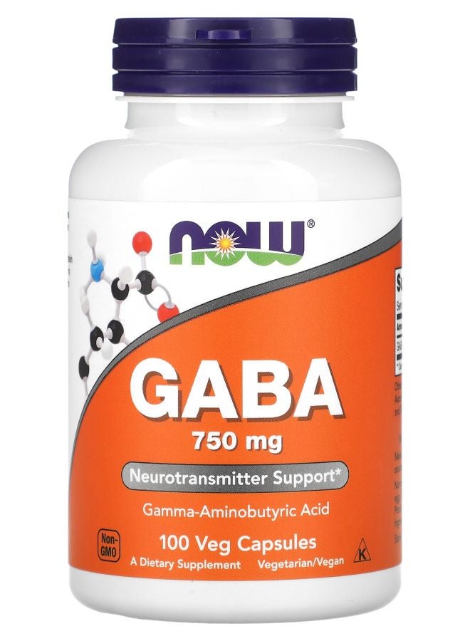 now GABA 750 mg 100 Veg Capsules
