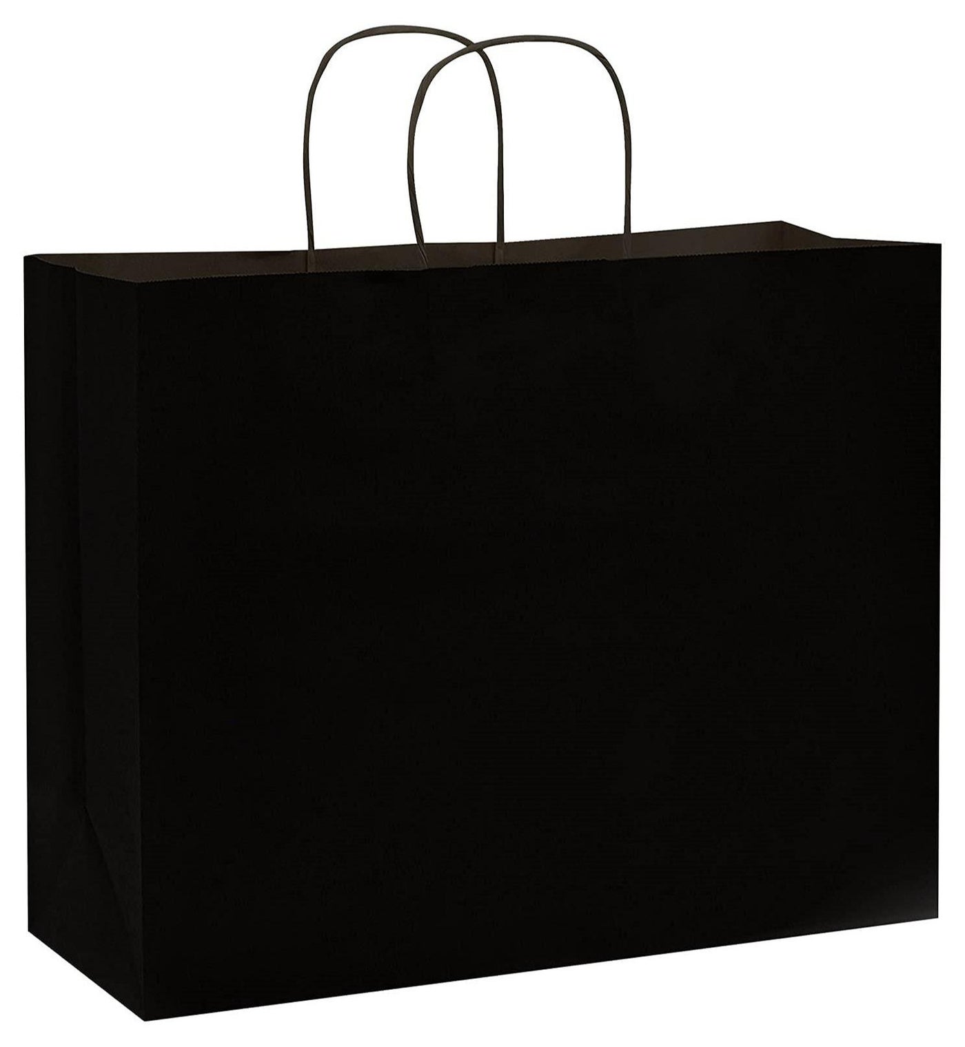 Black Paper bags with handles 43 x 40 x 14 cm Large Kraft Gift bags for Birthday Party Favors Weddings Bridal Shower Businesses (12 Bags)