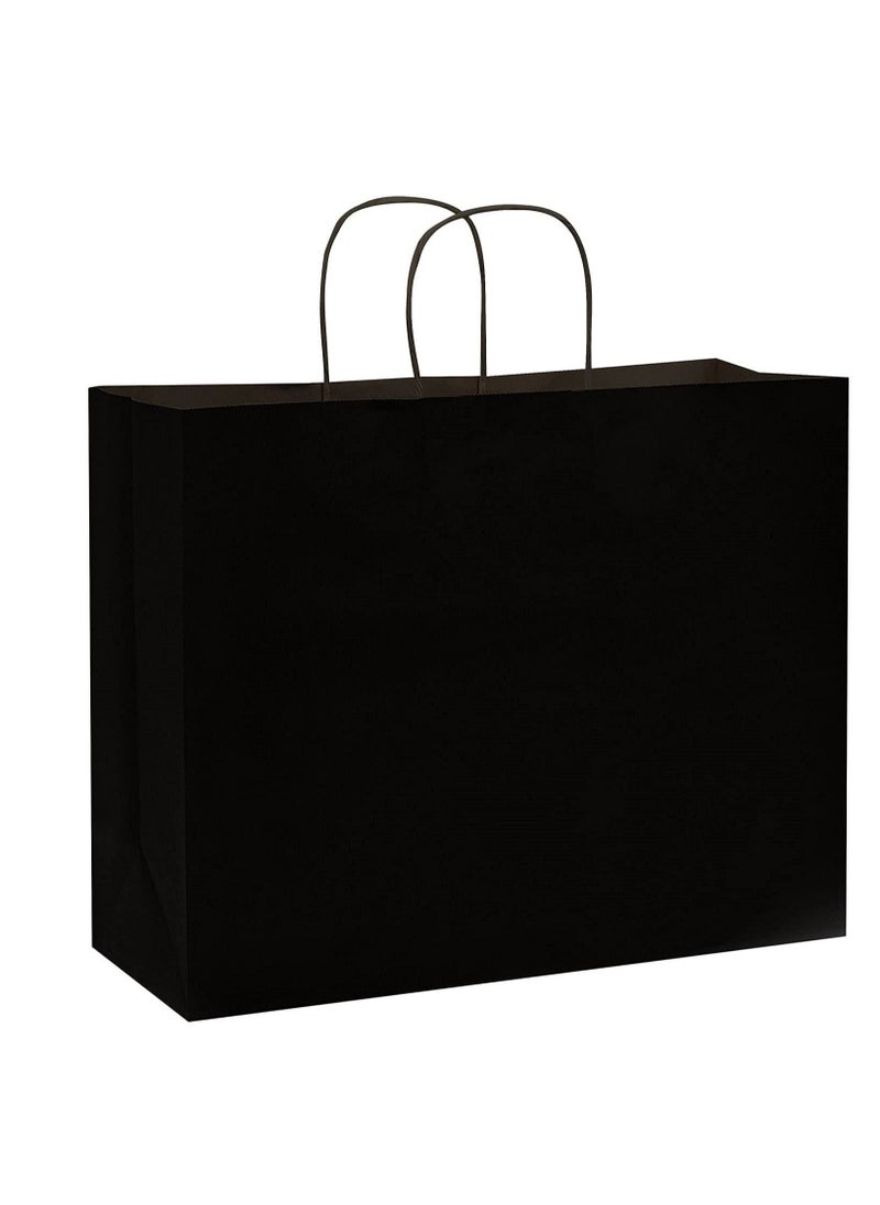 MARKQ Black Paper bags with handles 43 x 40 x 14 cm Large Kraft Gift bags for Birthday Party Favors Weddings Bridal Shower Businesses (12 Bags)  - Image 1