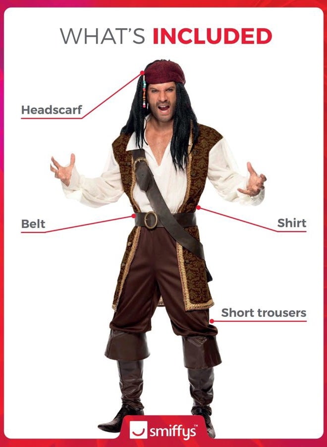 Smiffys High Seas Pirate Costume, Multi-Colour, Medium, 26224M - Image 2