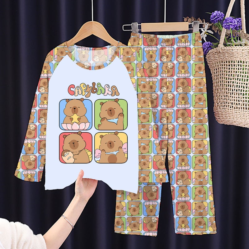 Baby Home Clothes Air-Conditioned Clothes For Girls And Boys Thin Summer Long-Sleeved Kidsren'S Pajamas Sets Boys And Girls Kidsren'S Clothes - Image 5
