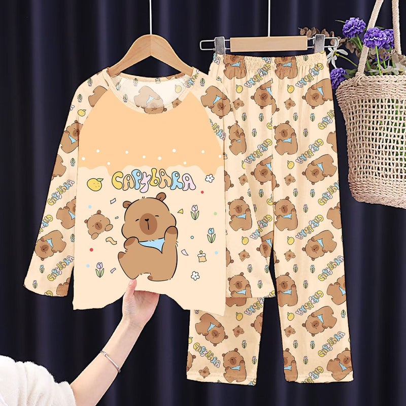 Baby Home Clothes Air-Conditioned Clothes For Girls And Boys Thin Summer Long-Sleeved Kidsren'S Pajamas Sets Boys And Girls Kidsren'S Clothes - Image 4