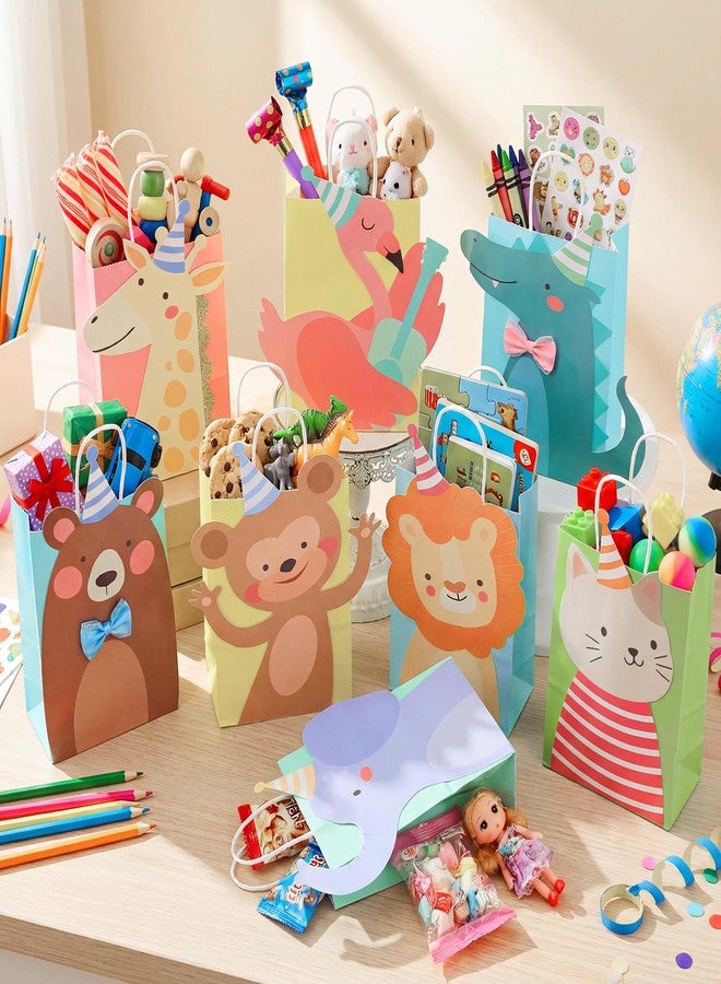 YooNotee 24 Packs Animal Parade Themed Paper Gift Bags, Cute Party Favor Bags with 3D Animal Shapes, Reusable Decorative Gift Tote for Birthdays, Holiday Gifting, Zoo/ Carnival Themed Parties - Image 3