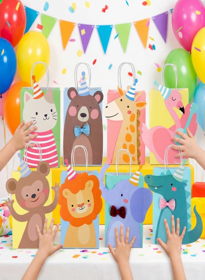 YooNotee 24 Packs Animal Parade Themed Paper Gift Bags, Cute Party Favor Bags with 3D Animal Shapes, Reusable Decorative Gift Tote for Birthdays, Holiday Gifting, Zoo/ Carnival Themed Parties - Image 2