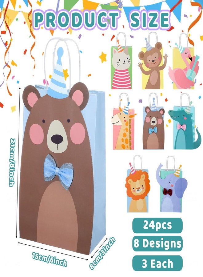YooNotee 24 Packs Animal Parade Themed Paper Gift Bags, Cute Party Favor Bags with 3D Animal Shapes, Reusable Decorative Gift Tote for Birthdays, Holiday Gifting, Zoo/ Carnival Themed Parties - Image 4