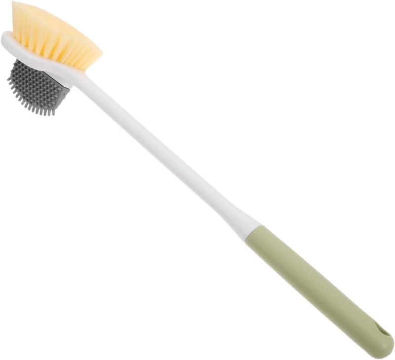 VICASKY Long Handle Foot Scrub Brush with Soft Dual-Sided Bristles Exfoliating Foot Scrubbing Brush for Shower and Bath Skin Exfoliator for Dead Skin Removal in Blue - Image 1