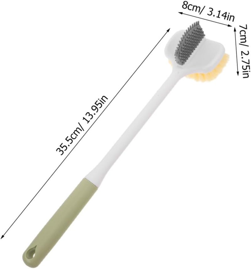 VICASKY Long Handle Foot Scrub Brush with Soft Dual-Sided Bristles Exfoliating Foot Scrubbing Brush for Shower and Bath Skin Exfoliator for Dead Skin Removal in Blue - Image 2