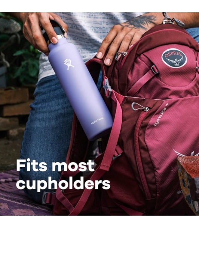 Hydro Flask HYDRO FLASK - Water Bottle 709ml (24oz) - Vacuum Insulated Stainless Steel Water Bottle with Leak Proof Flex Cap and Powder Coat - BPA-Free - Standard Mouth - White  - Image 2
