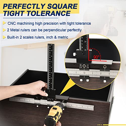 MinliGUY Cabinet Hardware Jig, All Metal Adjustable Cabinet Handle Jig with Φ5mm & Φ4mm Drilling Template Hole, Cabinet Hardware Template for Knob/Handle/Pull Installation - Image 3