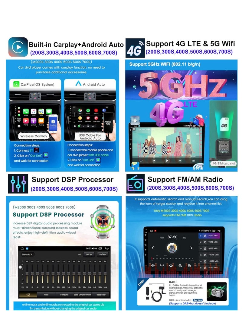 4-64 Toyota Camry 2007-2011 Car Stereo Radio Android 11 9" Touch Screen with Carplay Android Auto Bluetooth Navigation Media Player GPS WiFi 4G FM SWC+Backup Camera - Image 5