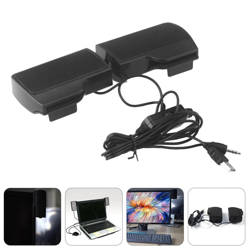USB Powered Clip On Computer Speaker with 3.5mm Jack for Desktop Laptop Office - Image 4