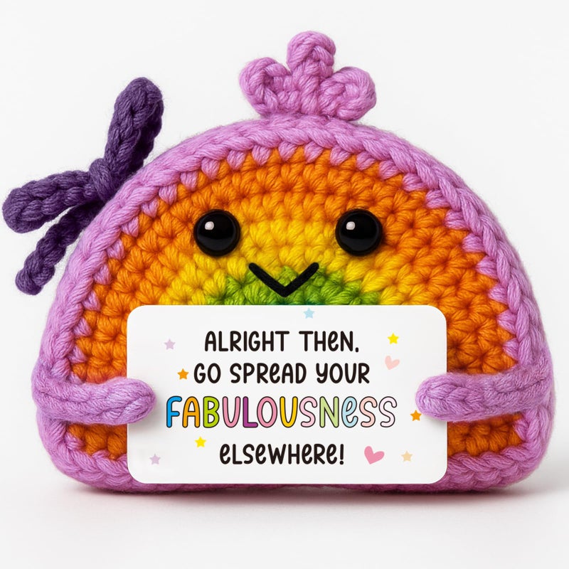 MAMAGIFTREE Handmade Fabulous Positive Rainbow Crochet - Farewell Gift for Women, Friend, Coworker Leaving Job & Starting New Journey Adventure! Inspiration Gift for Thanksgiving, Christmas, Birthday, Office - Image 1