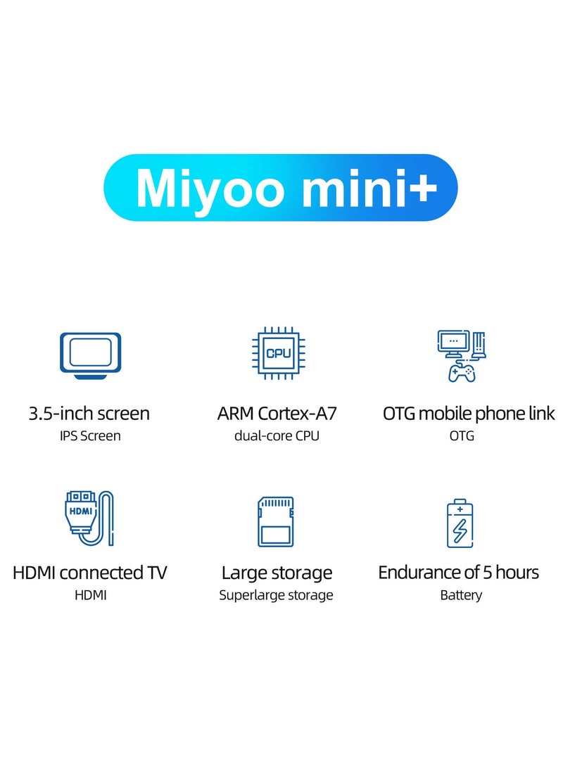 Miyoo - Miyoo Mini Plus+ Portable GBA Game PS1 Handheld Game Console (Black 32G) - Image 1