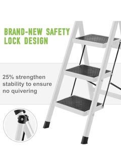 ACPLAY 5 Steps Foldable Ladder, Aluminum Home Ladder Folding Step Stool with Wide Anti-Slip Pedal, Foldable Step Stool for Home,Kitchen, Garden, Office  - Image 2