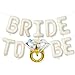 Paeyeq Beige Bachelorette Party Decorations Cream White Sand Bride To Be Bridal Shower Letter Balloons Banner with Diamond Ring Mylar Foil Balloon for Engagement Wedding Photo Booth Hen Room Party Decor - Image 3