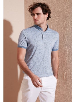 Buratti Cotton Blended Patterned Slim Fit Polo T Shirt Men's T Shirt 646B3270  - Image 1