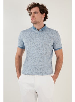 Buratti Cotton Blended Patterned Slim Fit Polo T Shirt Men's T Shirt 646B3270  - Image 3