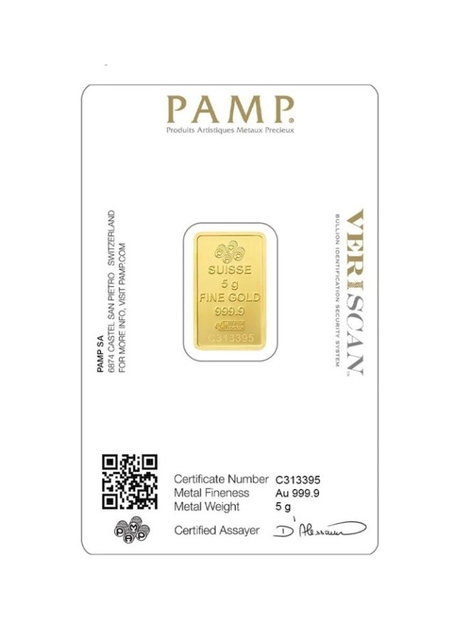 PAMP 24 Carat Swiss Gold Bar - 5 Grams - Image 2