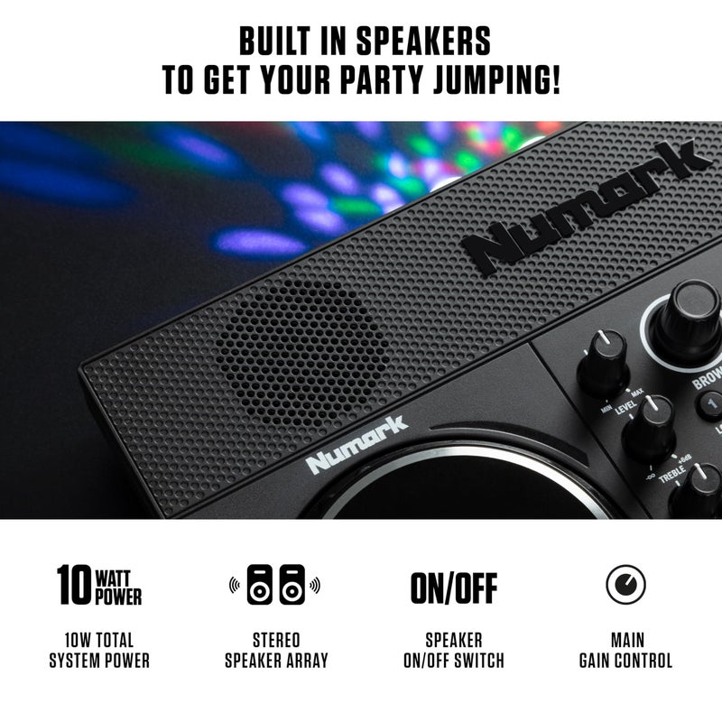 Numark Party Mix Live - DJ Controller with Built in Speakers, Party Lights and DJ Mixer, Complete Dj Set with Mixer and Audio Interface + Serato DJ Lite - Image 3