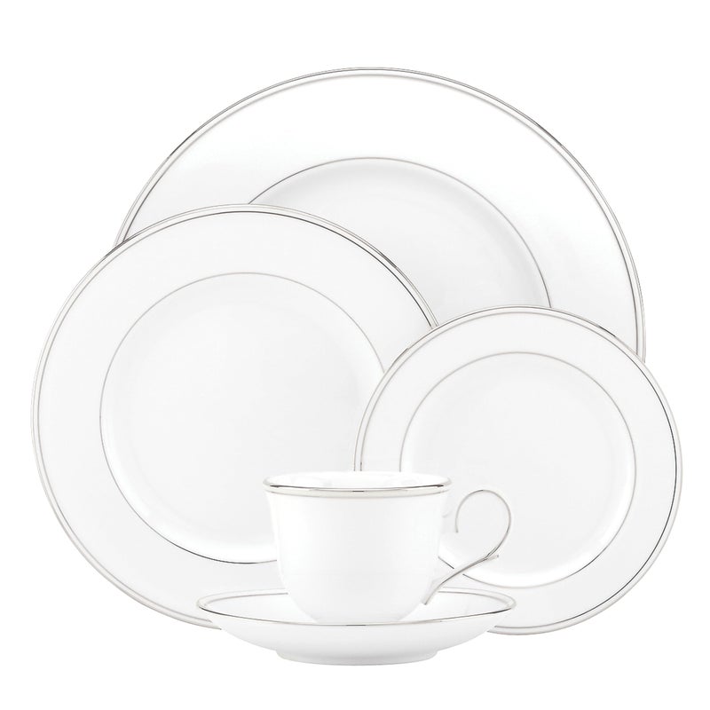 LENOX Lenox Federal Platinum Bone China 5Piece Place Setting Service for 1 White 