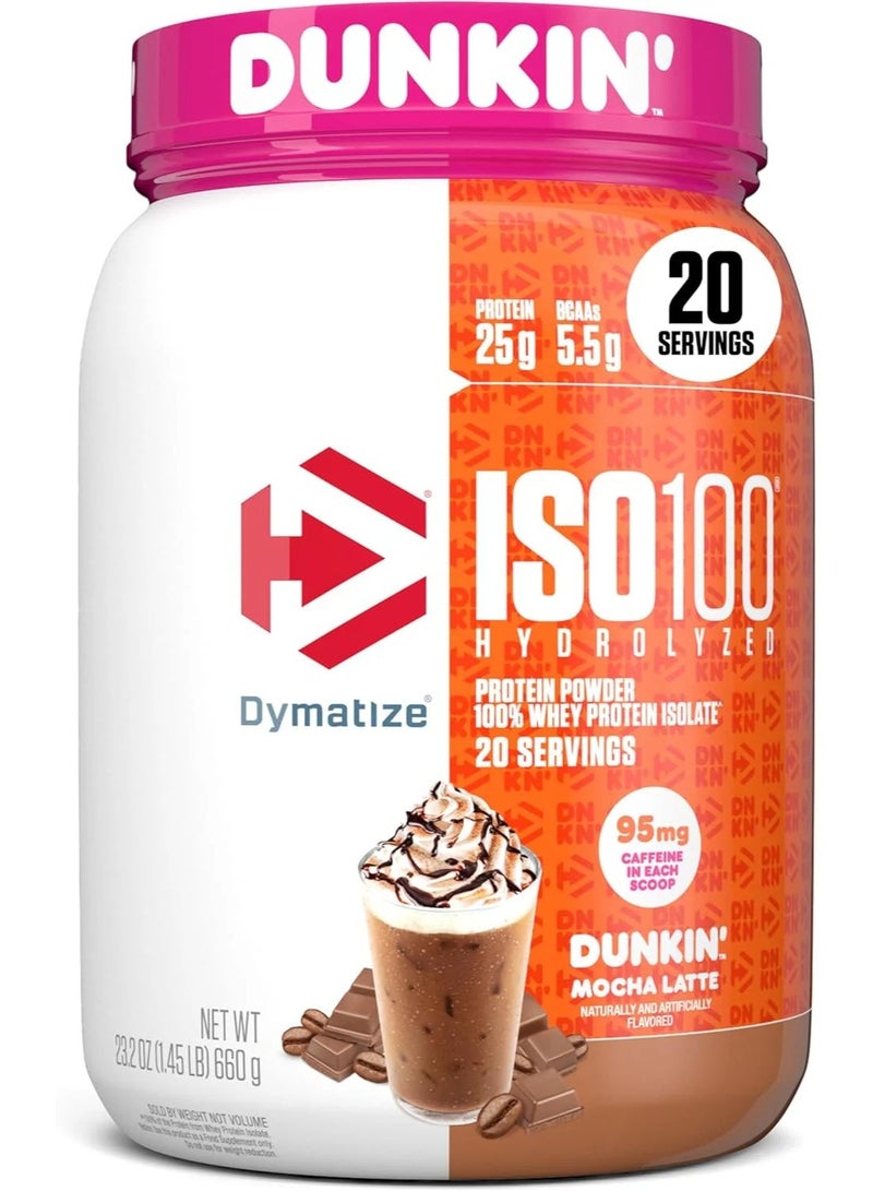 Dymatize ISO100 x Dunkin – Whey Protein Powder Bundle, 20 Servings, 3 Flavors Pack (Mocha Latte, Glazed Donut & Cappuccino) - Image 3