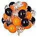 WOPARTY Orange and Black latex Balloons Orange Black Confetti Balloon Pack of 50Party helium balloon Halloween Party Decorations Supplies 3 Style12 Inch - Image 2
