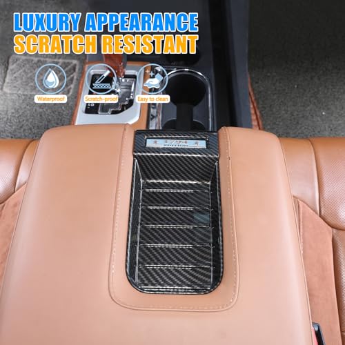 LLKUANG Center Console Armrest Box Storage Box Cover Slot Sticker Car Accessories for Toyota Tundra 2014-2021 ABS Plastic (Carbon Fiber Style) - Image 5