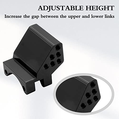 OGUNKE OGRC Adjustable Height Rear Axle Truss Upper Link Mount Aluminum Alloy Link Bracket for Axial SCX24 C10 JLU Gladiator Bronco Upgrade Part (Black) - Image 3