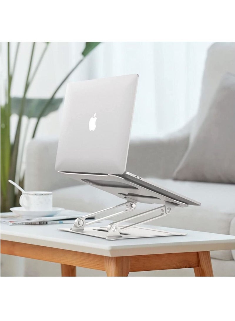 DUSALA Laptop Stand Foldable Laptop Holder with Heat Vent Ergonomic Portable Aluminum Computer Stand for Desk Adjustable Laptop Riser for MacBook Pro,Air Dell HP Lenovo - Image 5
