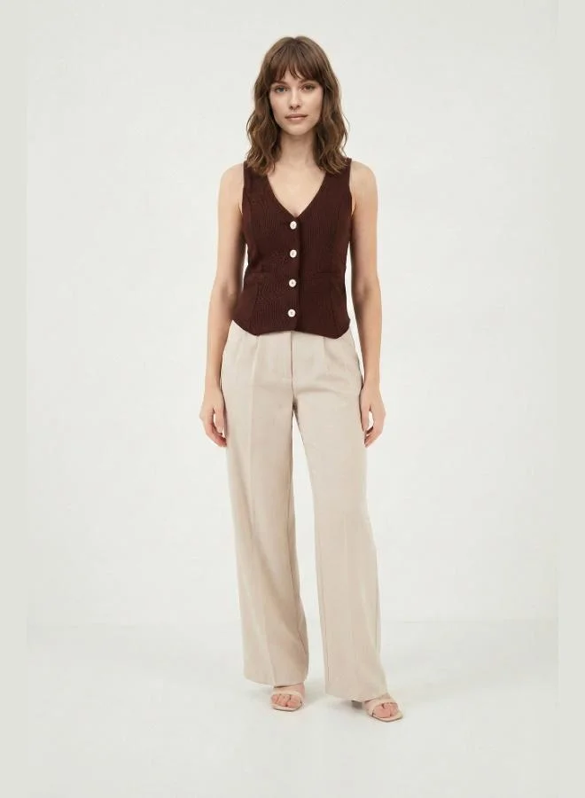 Lela  Lela Fittili Regular Fit V-Neck Buttoned Vest Women's VEST 5866559 for Women | Best Price UAE