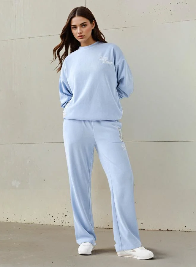 SP Characters Mid-Rise Polyester Blend Wide Leg Pants with Bugs Bunny Print