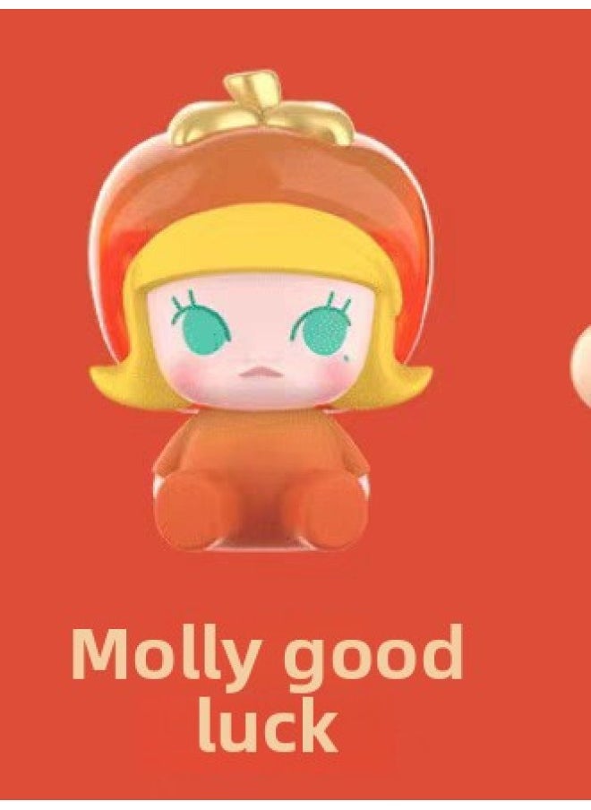 Authentic Bubble Mart Pop Maet Year Sitting Cute Good Luck Good Luck Series Doll Trendy Toy Ornaments-Color:Molly Wanshi Daji  - Image 1