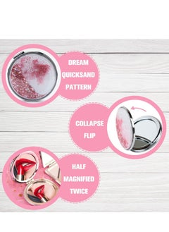 Y&D SYOSI Mini Makeup Mirror, Round Folding Compact Mirror Double-sided for Woman (Pink)  - Image 5
