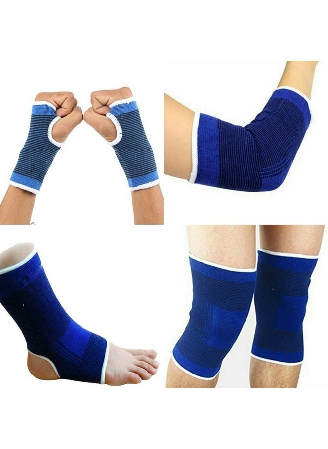 Dealsure - Dealsure Crotomak Ankle, Elbow, Palm, Knee Support Braces For Surgical And Sports Activity Like Hockey, Bike, Crossfit And Provides Relief. (Neoprene, Ankle Elbow Palm Knee Combo), Free Size - Image 1