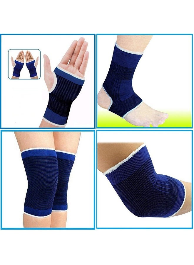 Dealsure - Dealsure Crotomak Ankle, Elbow, Palm, Knee Support Braces For Surgical And Sports Activity Like Hockey, Bike, Crossfit And Provides Relief. (Neoprene, Ankle Elbow Palm Knee Combo), Free Size - Image 1