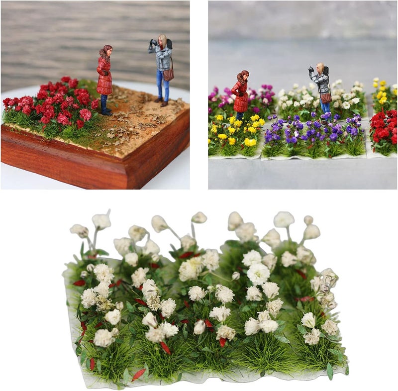 كلاراكو مجموعة زهور مصغرة واقعية يمكنك صنعها بنفسك، نموذج سكة حديد، حديقة خيالية، منظر طبيعي مصغر، عشب، مواد بناء، ديكور، ديوراما، غاردينيا - Image 2