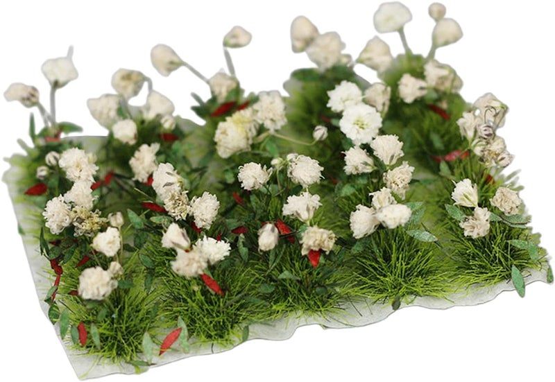 كلاراكو مجموعة زهور مصغرة واقعية يمكنك صنعها بنفسك، نموذج سكة حديد، حديقة خيالية، منظر طبيعي مصغر، عشب، مواد بناء، ديكور، ديوراما، غاردينيا - Image 1