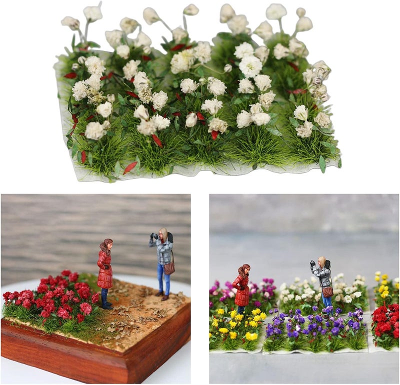 كلاراكو مجموعة زهور مصغرة واقعية يمكنك صنعها بنفسك، نموذج سكة حديد، حديقة خيالية، منظر طبيعي مصغر، عشب، مواد بناء، ديكور، ديوراما، غاردينيا - Image 5