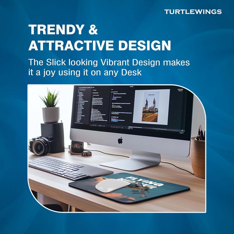 TURTLEWINGS | Mousepad | Inspirational Quote Mousepad – 22x18 cm, 3mm Thick | Abstract Design Non-Slip Rubber Base | Office, Study & Gaming Use | Premium Smooth Surface 222 (6) - Image 5