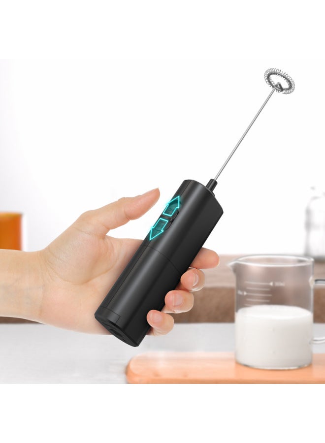 Creative Mini Smart Electric Milk Frother Coffee Frother Kitchen Utensils Handheld Egg Beater Daily Use Durable-Color:E  Black/ABS Plastic Material/electric Milk Frother + Charging Base Bracket + Wall Mount + TypeC Charging Line  - Image 4