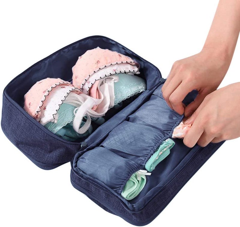 Aibearty Portable Waterproof Underwear Storage Bag Travel Bra Organizer Lingerie Socks Toiletry Bag Layer Cosmetic Pouch for Women Men - Image 3