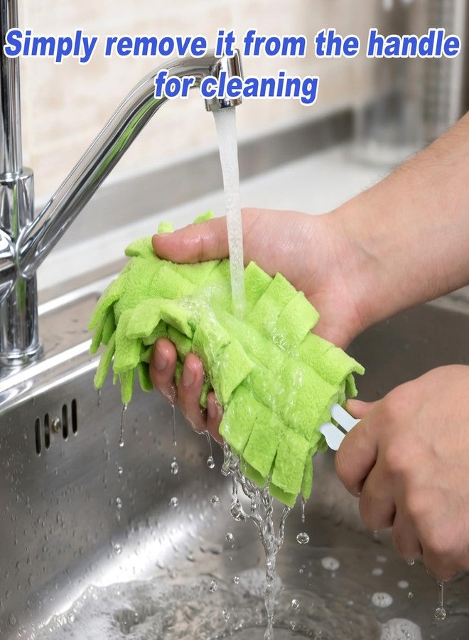 Penitue 4pcs Reusable Duster Refills, 4 Color 360° Washable Heavy Duty Fleece Dusting Pads Cleaning Pads Replacement Accessories for Ceiling Fan Window Blinds Kitchen Car Interior (Handle Not Included - Image 5