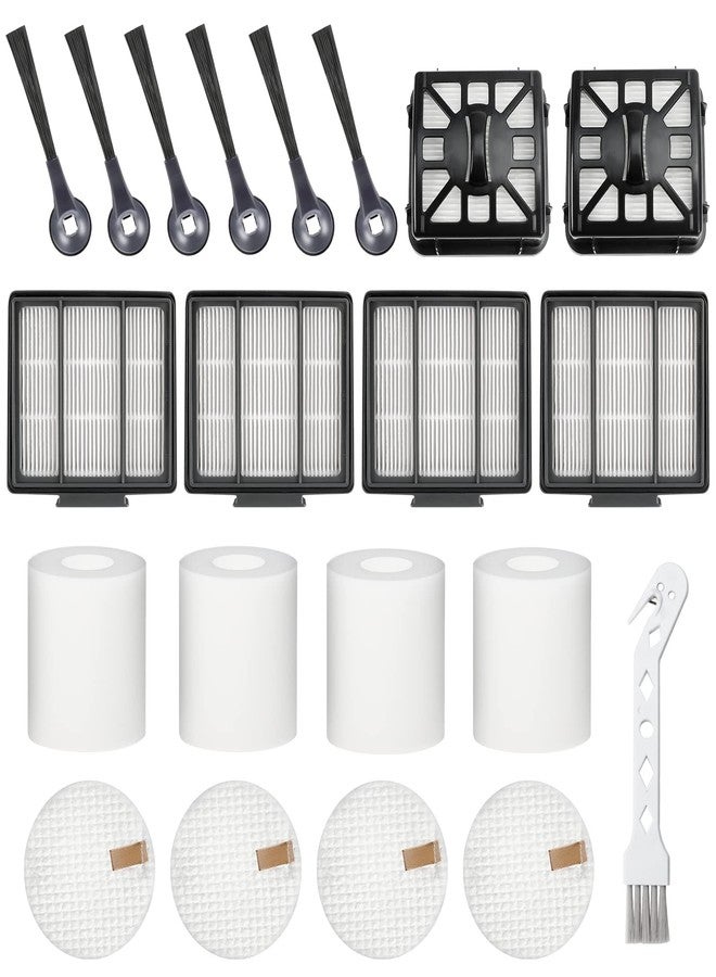 Techecook Accessories for Shark IQ Vacuum Replacement for Shark Robot R101AE (RV1001AE), R101 (RV1001) - 4 Hepa Filters, 6 Side Brushes, 2 Filter, 4 Base Pre-Motor Foam & Felt Filters Kit,1 Cleaning Brush - Image 1