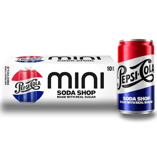 Pepsi Real Sugar Soda Mini Cans, 7.5oz Mini Cans, (10 Pack) (Packaging May Vary) ​ - Image 2