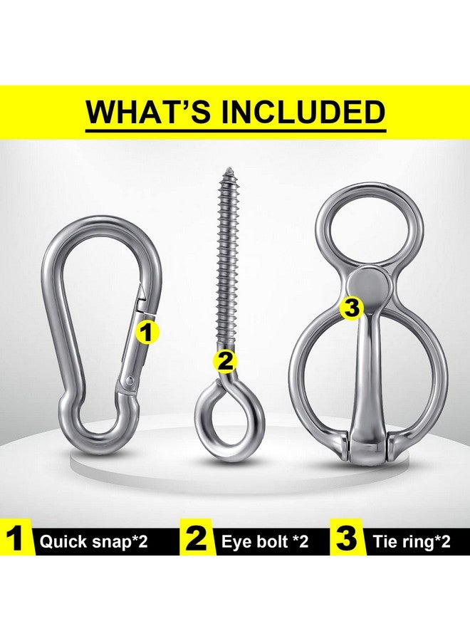 Dunzy 2 Sets Horse Tie Ring, Horse Tack and Supplies Horse Training Equipment Safe Horse Accessories with Eye Bolt, Tie Rings (Silver) - Image 3