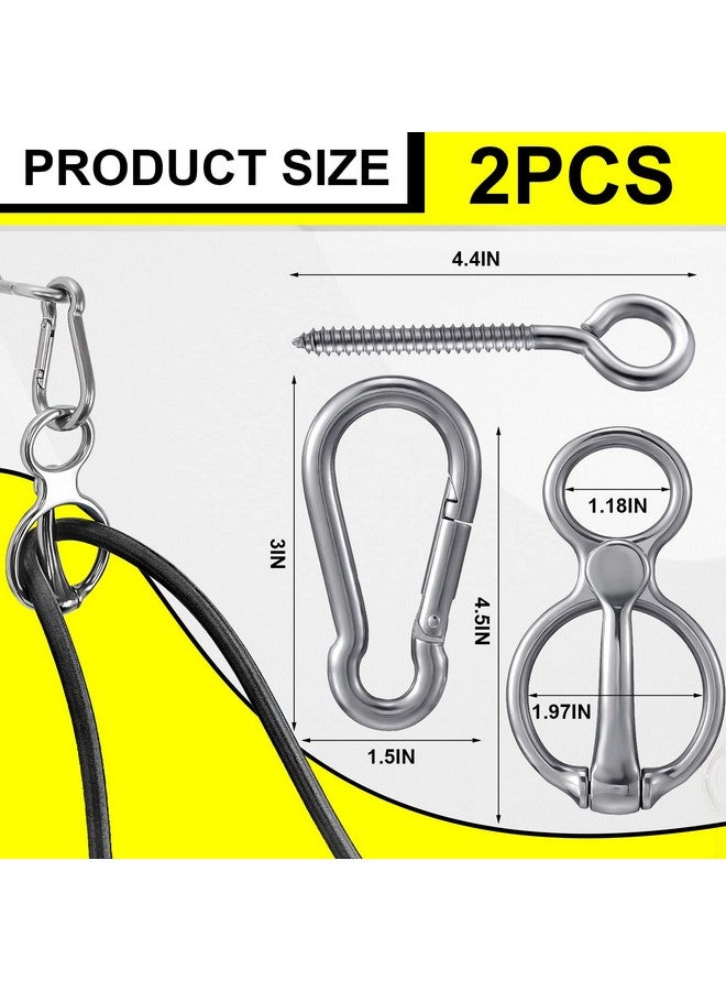 Dunzy 2 Sets Horse Tie Ring, Horse Tack and Supplies Horse Training Equipment Safe Horse Accessories with Eye Bolt, Tie Rings (Silver) - Image 2