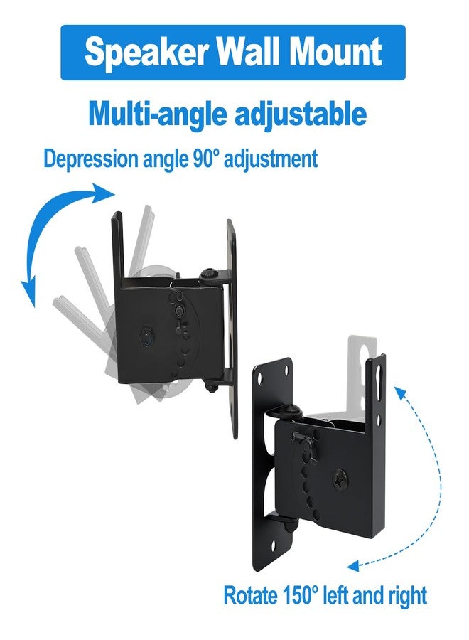 Howonder Speaker Wall Mount,Swivel & Tilt,All Metal Mount For Small Speakers，Hold Up To 30Lbs，Hd-618 (2Packs,Black) - Image 2