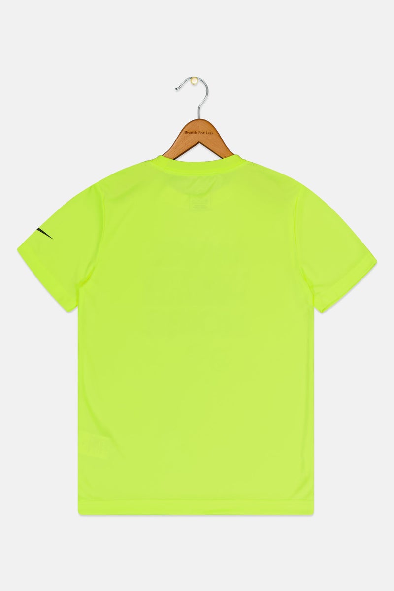 Nike 3Brand by Russell Wilson Kids Boy Dri-Fit Graphic Print Outdoor T-Shirt, Lime Green - Image 2