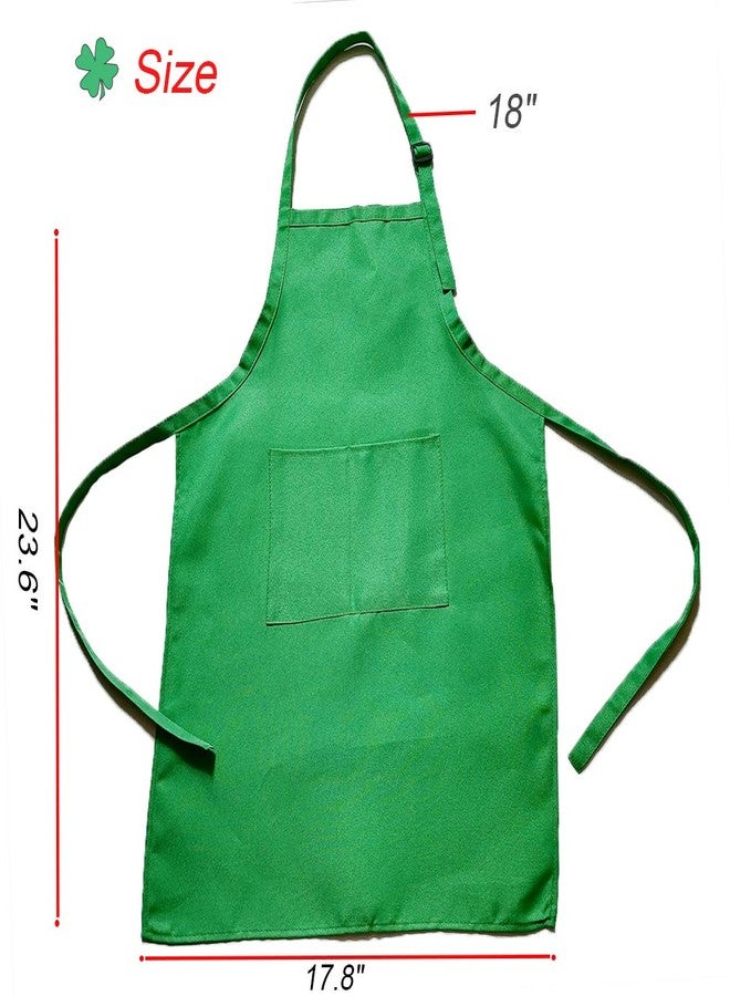 multifuns 2 Sets Green&Red Kids Apron and Chef Hat Set-Childrens Kids Apron for Girls Boys Cooking Painting Baking Wear 5-12 Ages. - Image 3